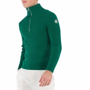 Moncler Polo Tricot Zip-detail Wool Sweater